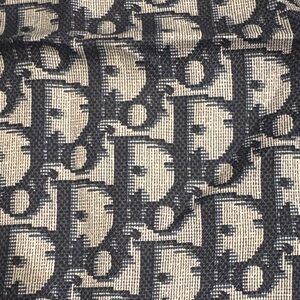 Dior vintage Navy and Beige Monogram silk scarf